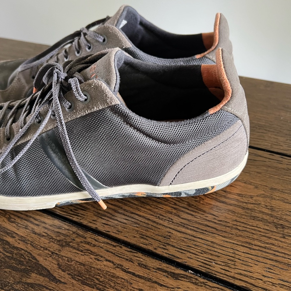 Plae Shoes Womens 12.5 Mens 11 Grey Orange Multicolor Low Top - Picture 5 of 11
